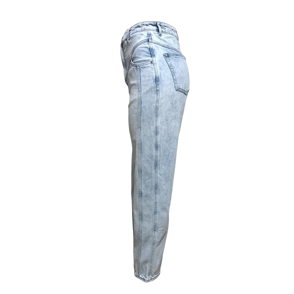 Sandro High Waisted Front Yoke Straight Leg Jeans In Light Wash | Size EU 36 - Picture 3 of 16